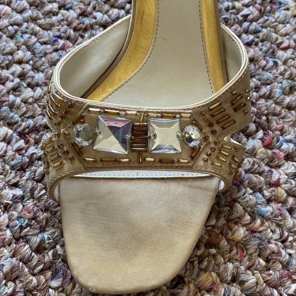 Ann Marino heeled sandals/slides with jewels - Picture 3 of 10